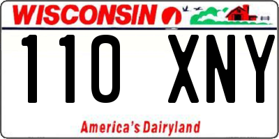 WI license plate 110XNY