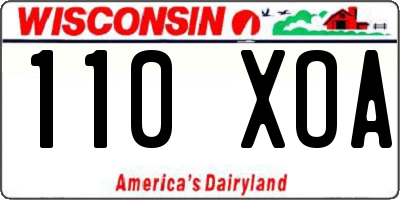 WI license plate 110XOA