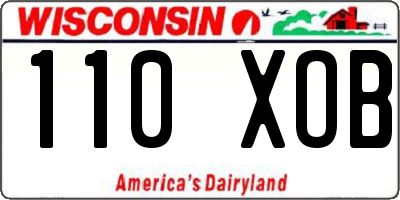 WI license plate 110XOB