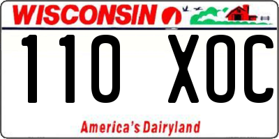 WI license plate 110XOC