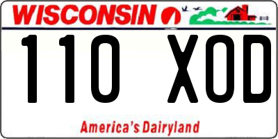 WI license plate 110XOD