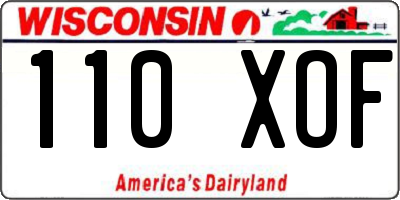 WI license plate 110XOF
