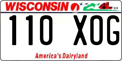 WI license plate 110XOG