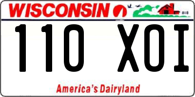 WI license plate 110XOI