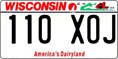 WI license plate 110XOJ