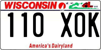WI license plate 110XOK