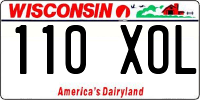 WI license plate 110XOL