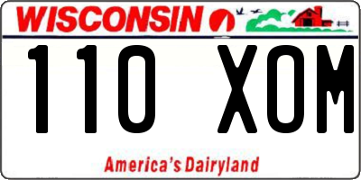 WI license plate 110XOM