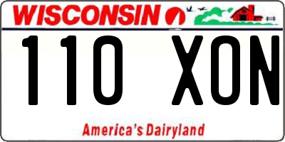 WI license plate 110XON