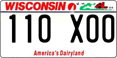 WI license plate 110XOO