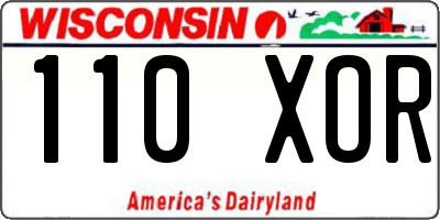 WI license plate 110XOR