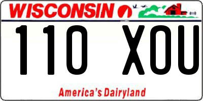 WI license plate 110XOU