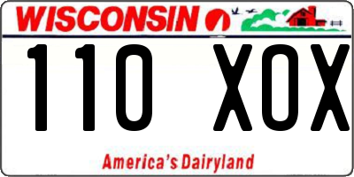 WI license plate 110XOX