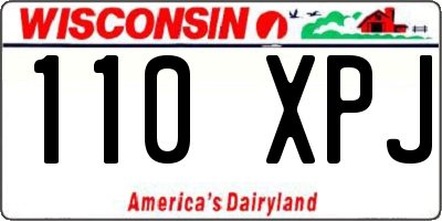 WI license plate 110XPJ