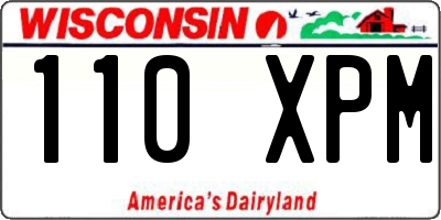 WI license plate 110XPM