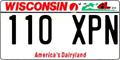 WI license plate 110XPN