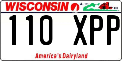 WI license plate 110XPP