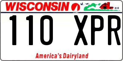 WI license plate 110XPR