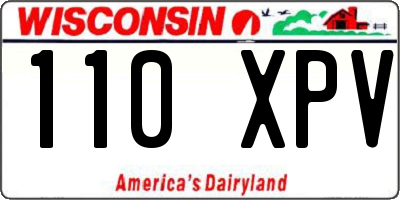 WI license plate 110XPV