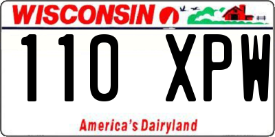 WI license plate 110XPW