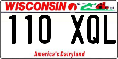 WI license plate 110XQL