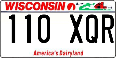 WI license plate 110XQR