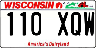 WI license plate 110XQW
