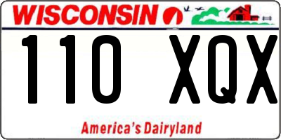 WI license plate 110XQX