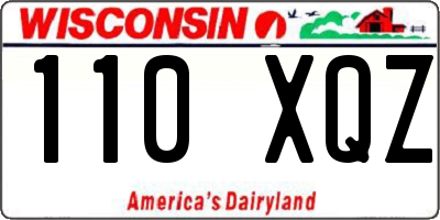 WI license plate 110XQZ