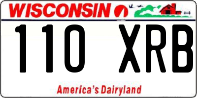 WI license plate 110XRB