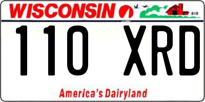WI license plate 110XRD