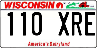 WI license plate 110XRE