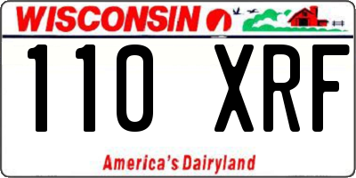 WI license plate 110XRF