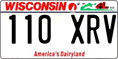 WI license plate 110XRV