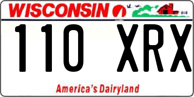 WI license plate 110XRX