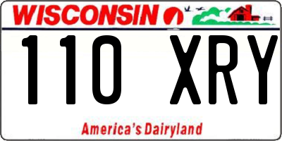 WI license plate 110XRY