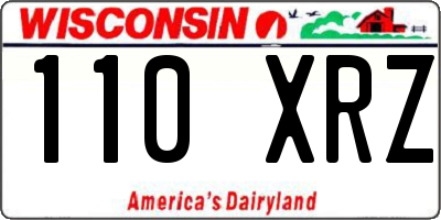 WI license plate 110XRZ