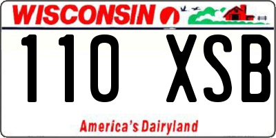 WI license plate 110XSB