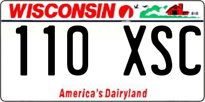WI license plate 110XSC