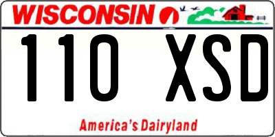 WI license plate 110XSD