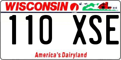 WI license plate 110XSE