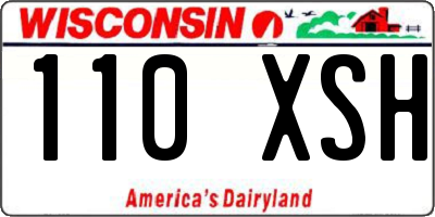 WI license plate 110XSH
