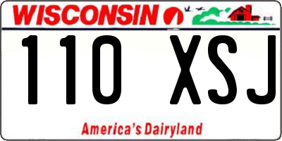 WI license plate 110XSJ
