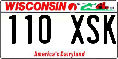 WI license plate 110XSK