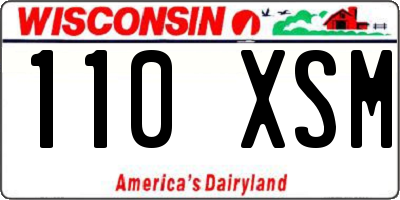 WI license plate 110XSM