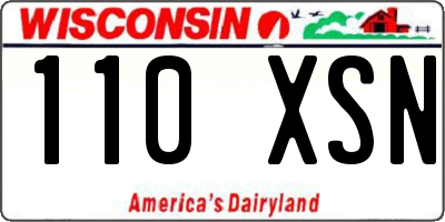 WI license plate 110XSN