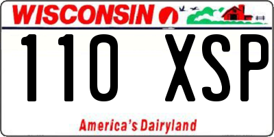 WI license plate 110XSP