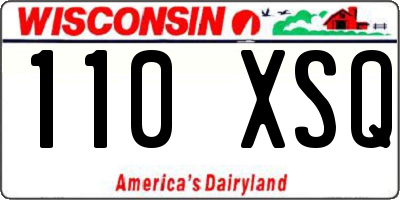 WI license plate 110XSQ