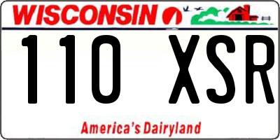 WI license plate 110XSR