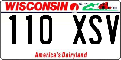 WI license plate 110XSV
